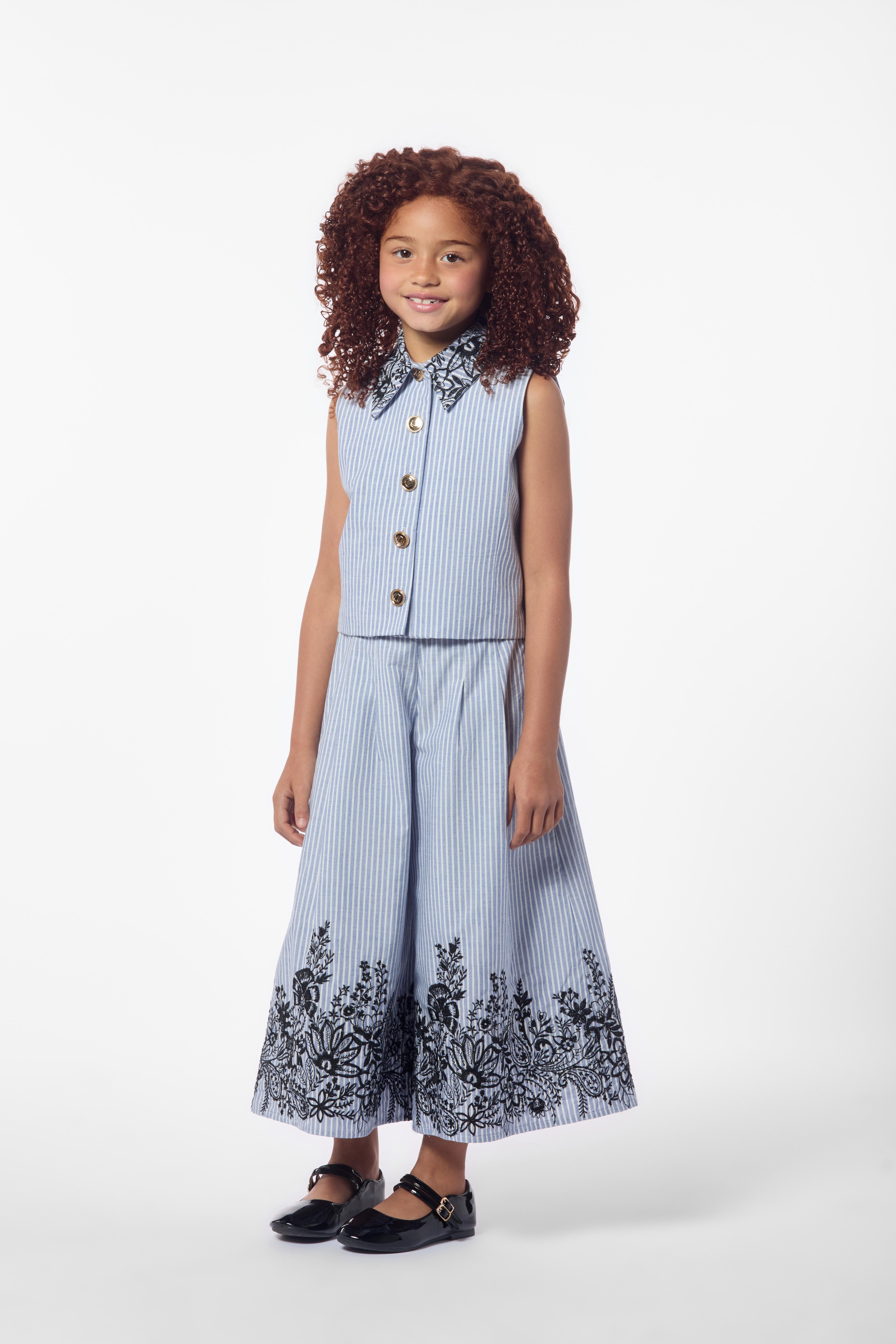 Embroidered Sleeveless Shirt