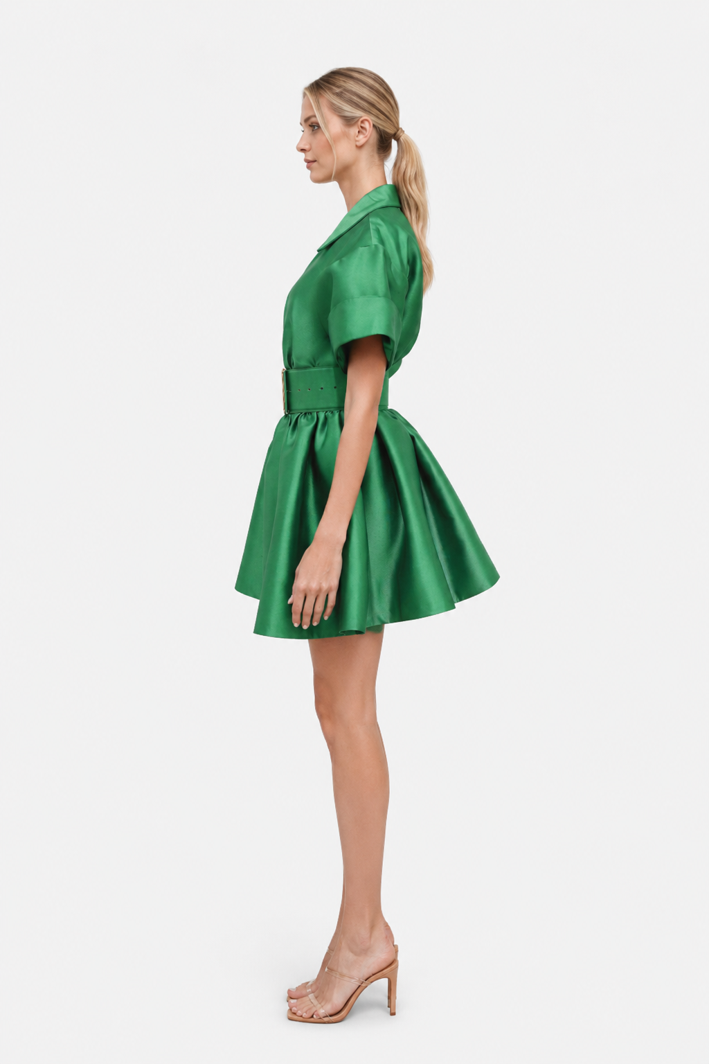 Emerald Green Mikado Mini Dress