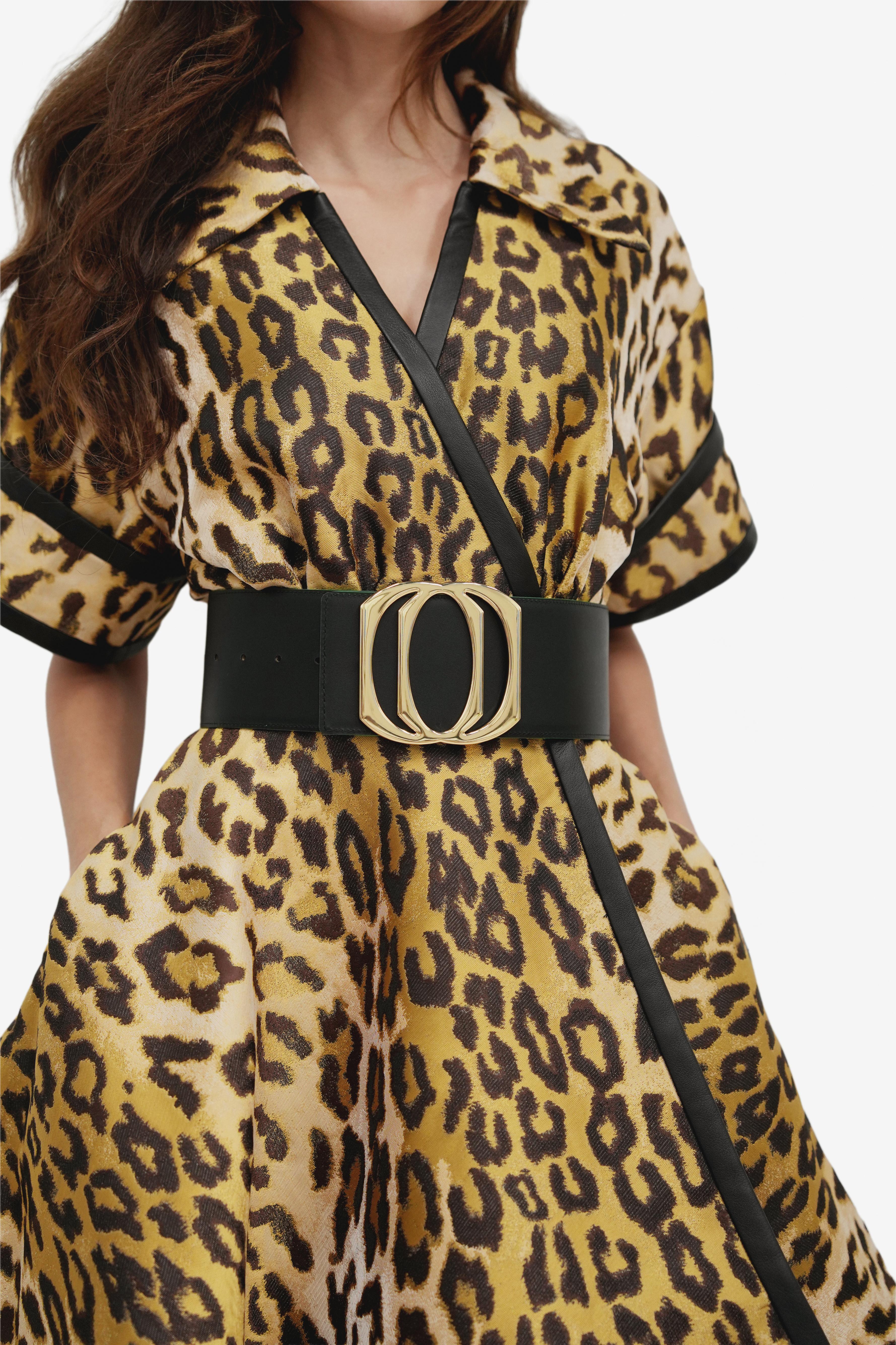 Leopard Mikado Mini Dress