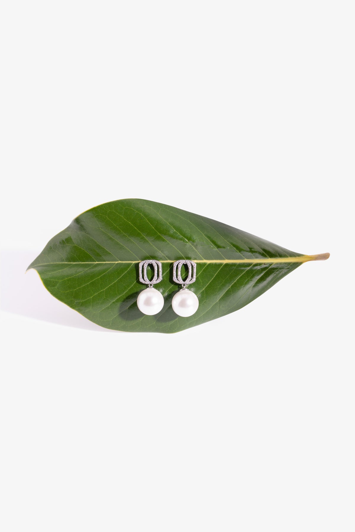 Signature Logo Drop Pearl Earrings