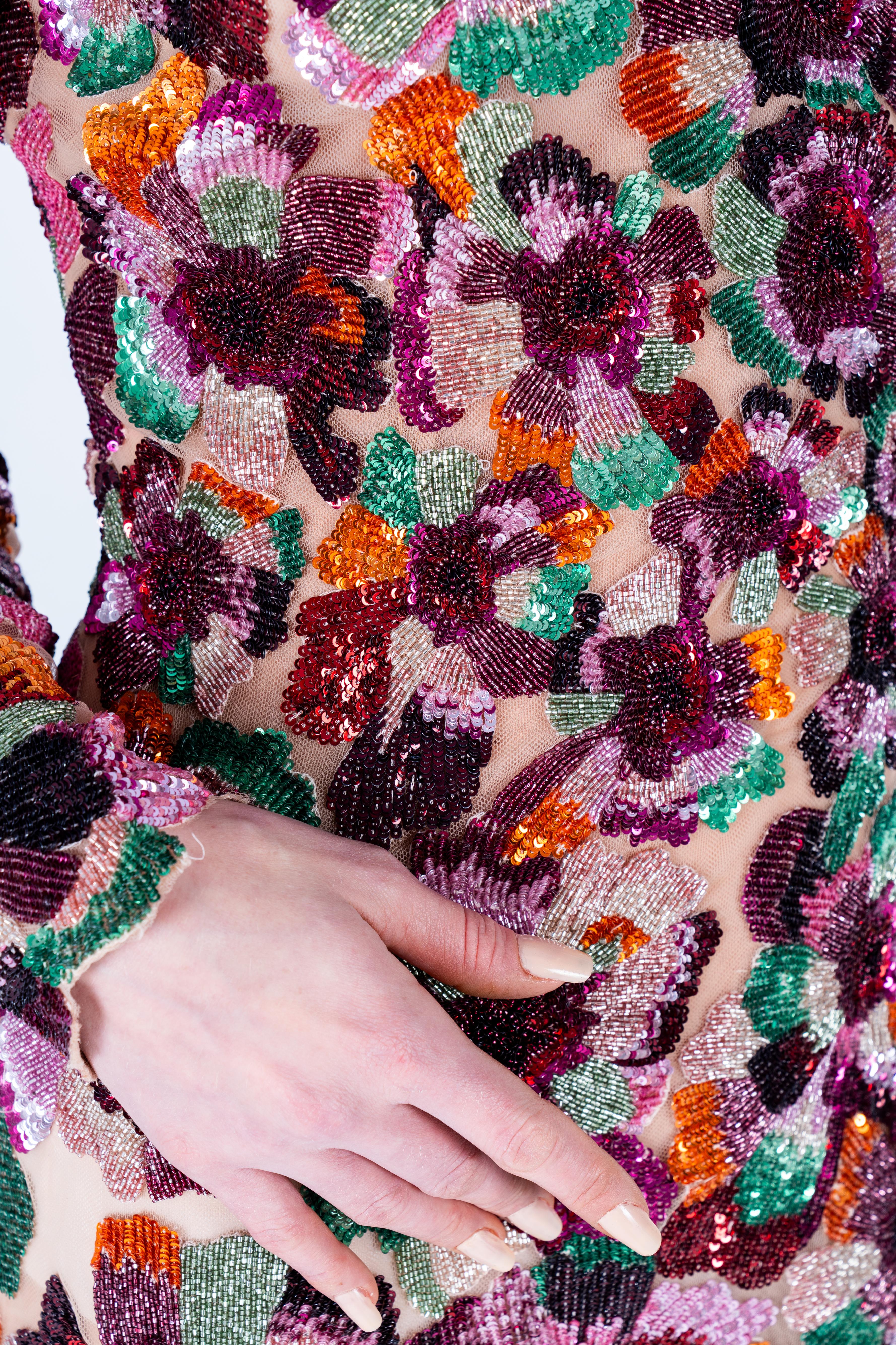 Embroidered Poppy Bloom Gown