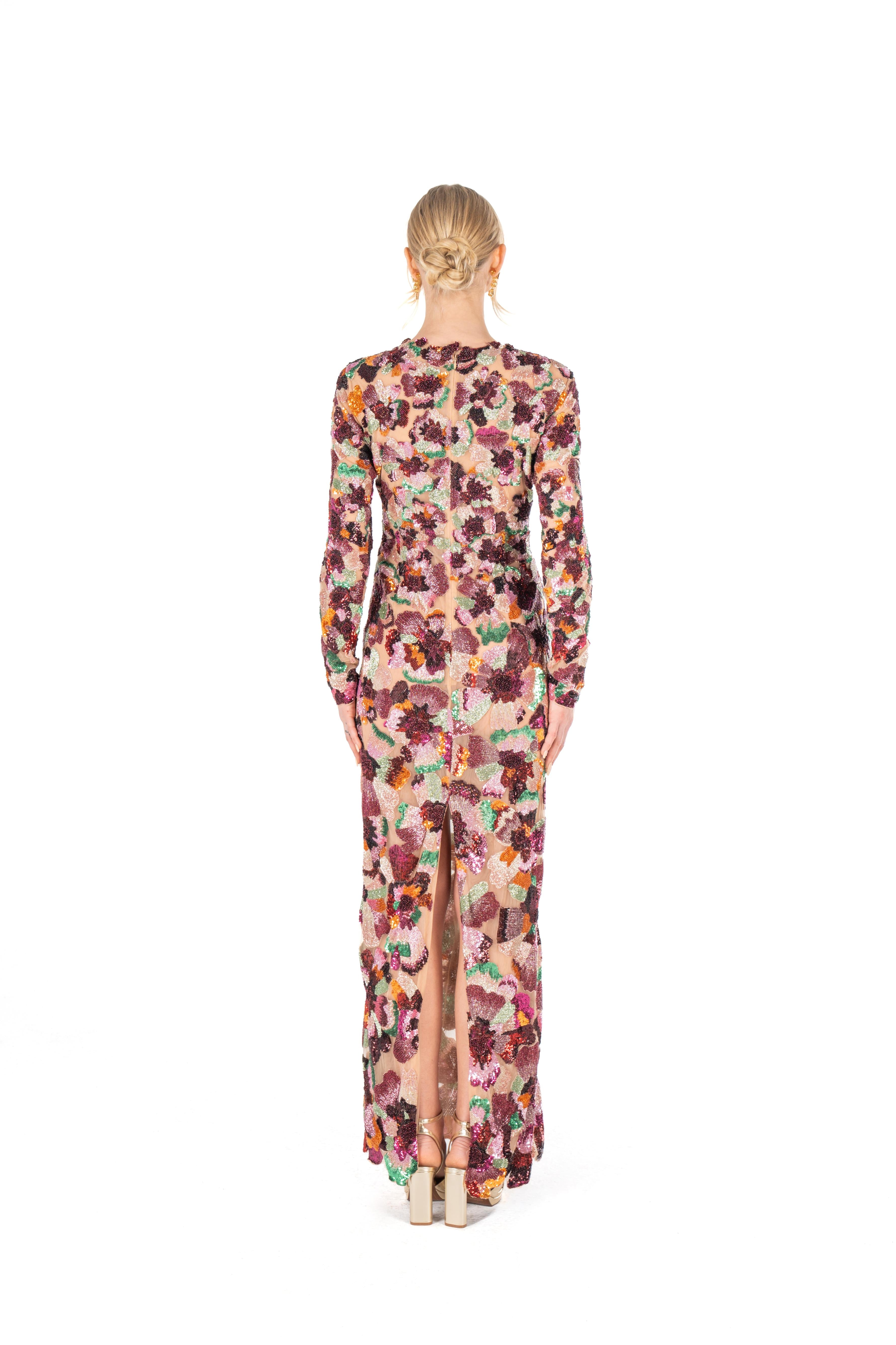 Embroidered Poppy Bloom Gown