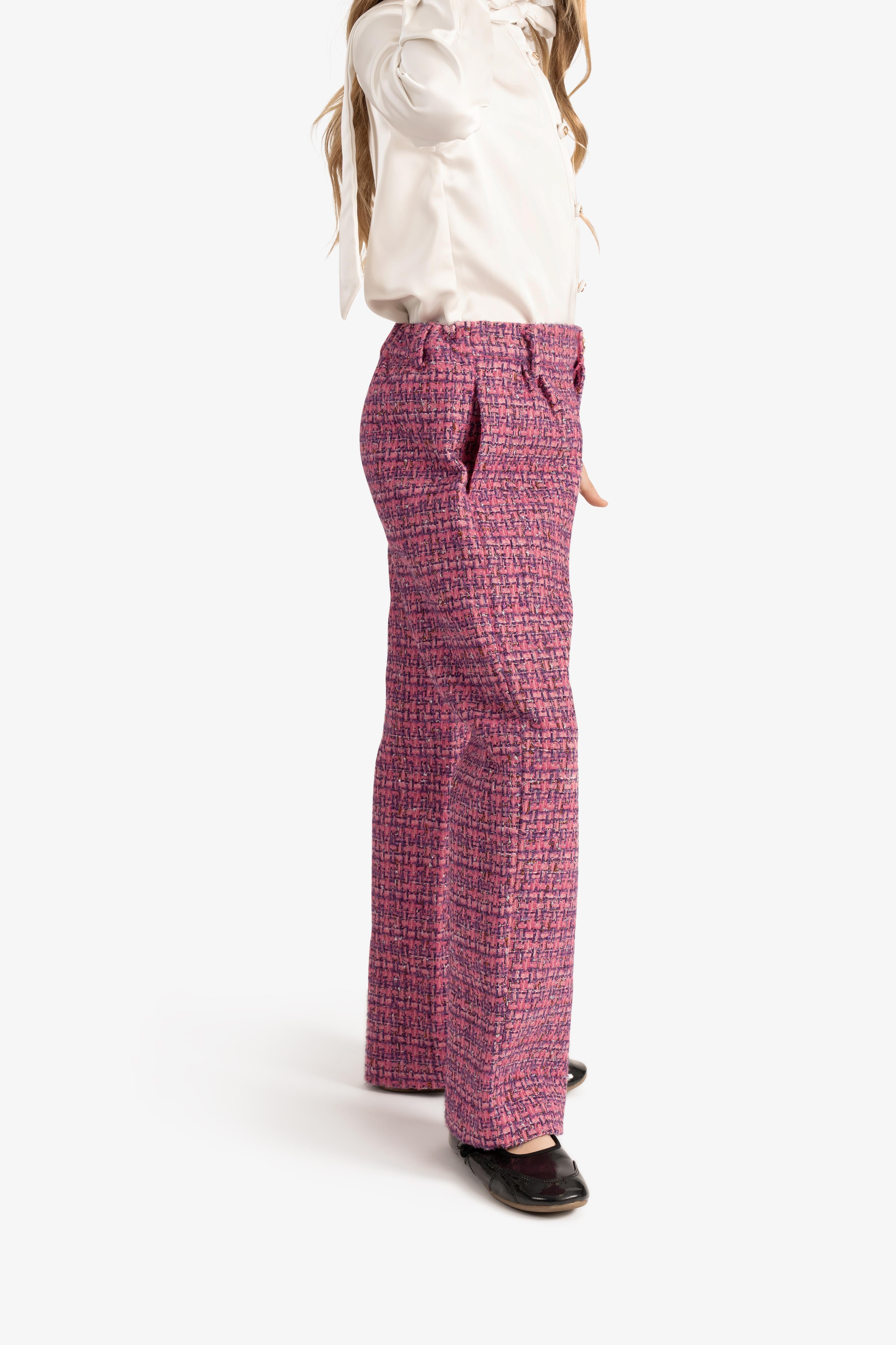 Sequin-Embroidered Bouclé Pants