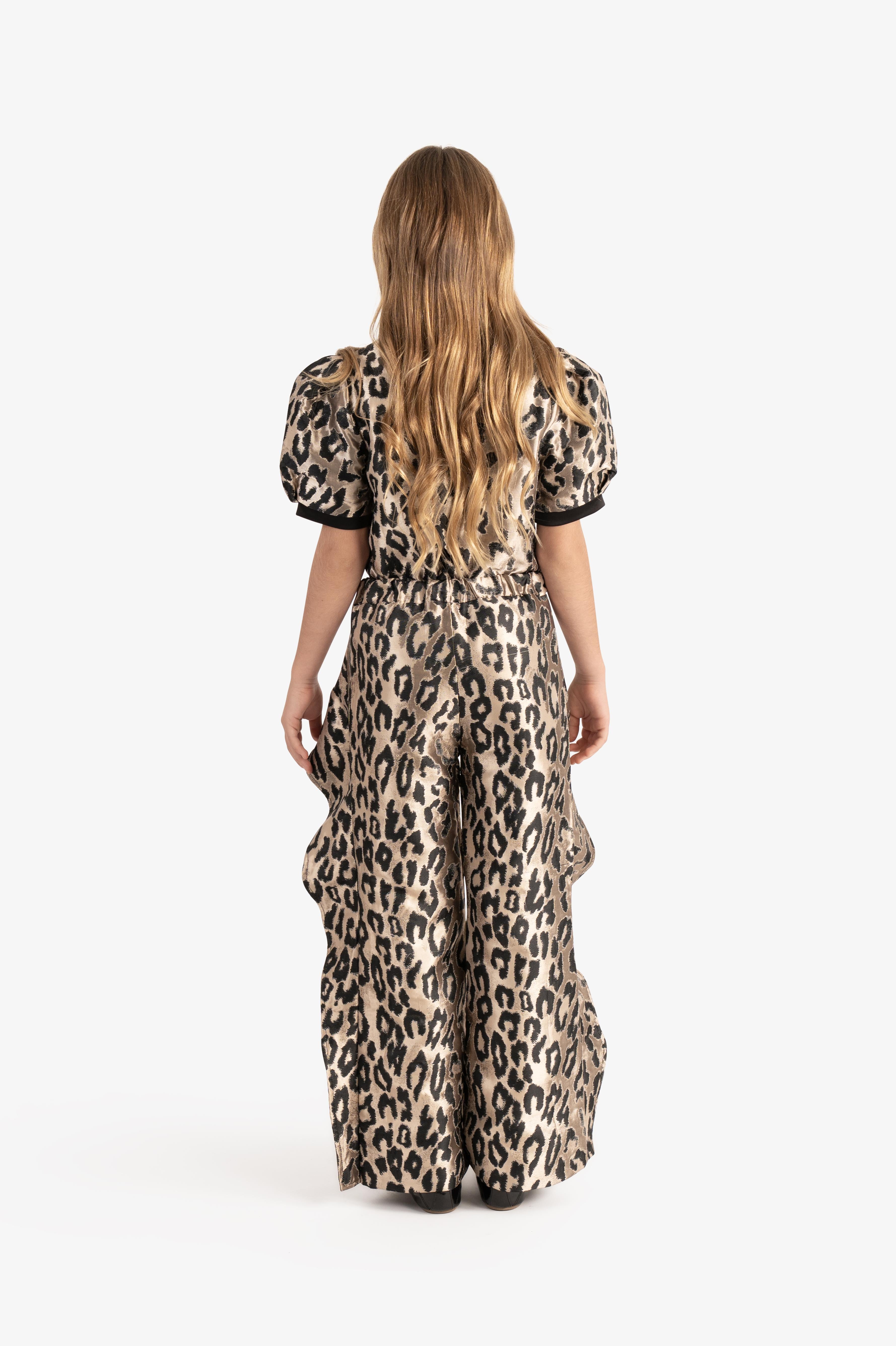 Metallic Leopard jacquard Pants