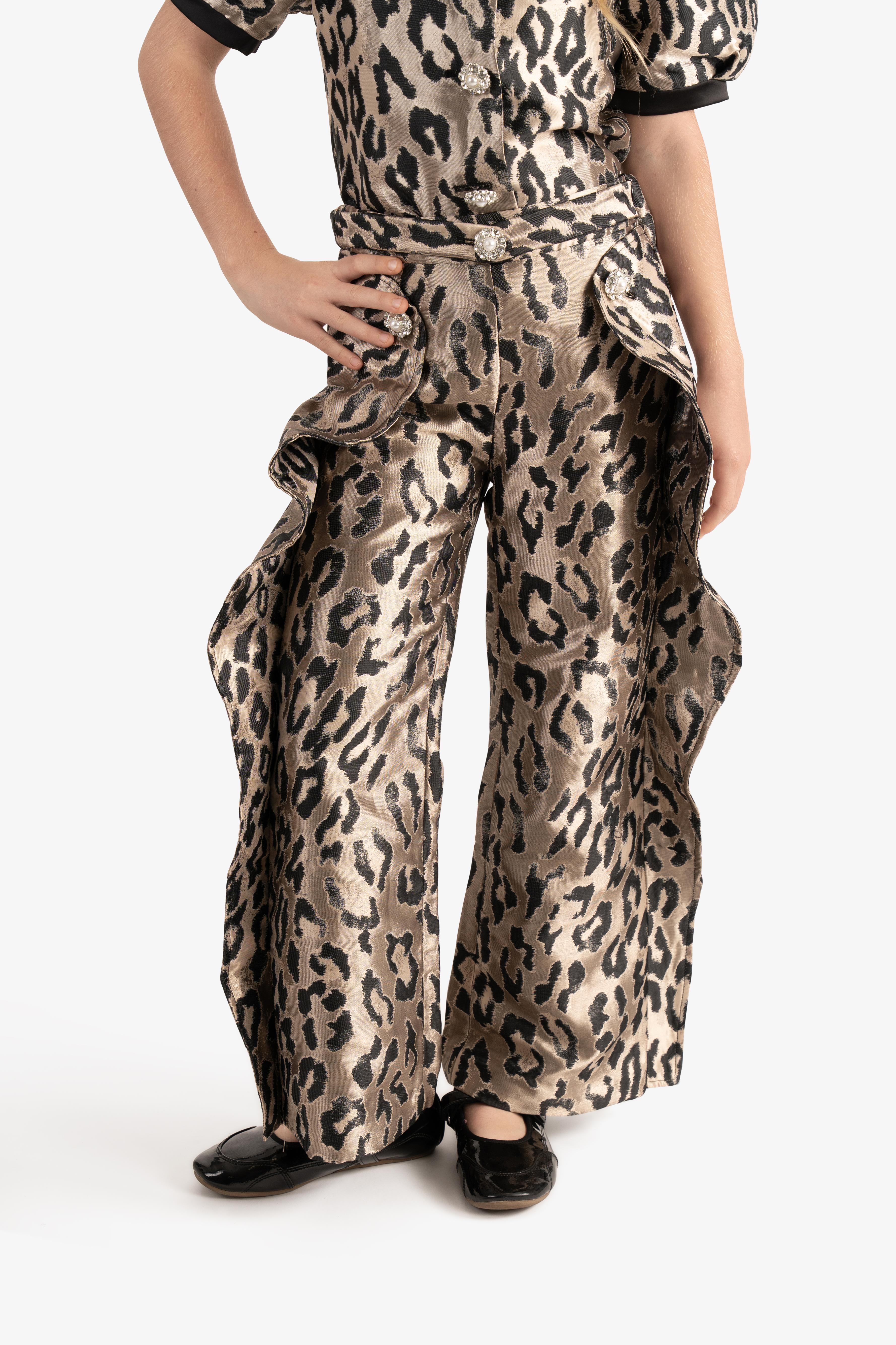 Metallic Leopard jacquard Pants