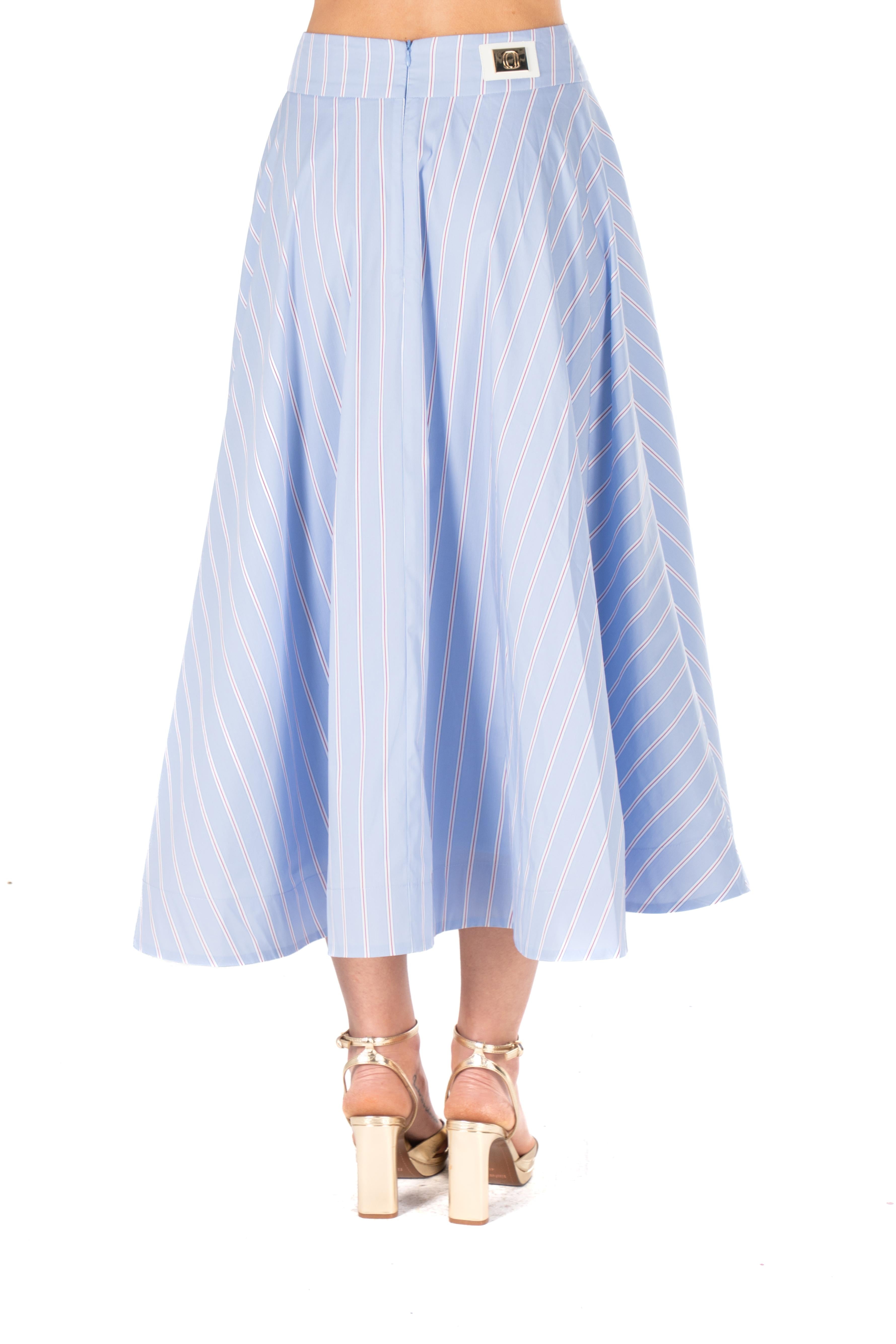 Striped Cotton Full Skirt