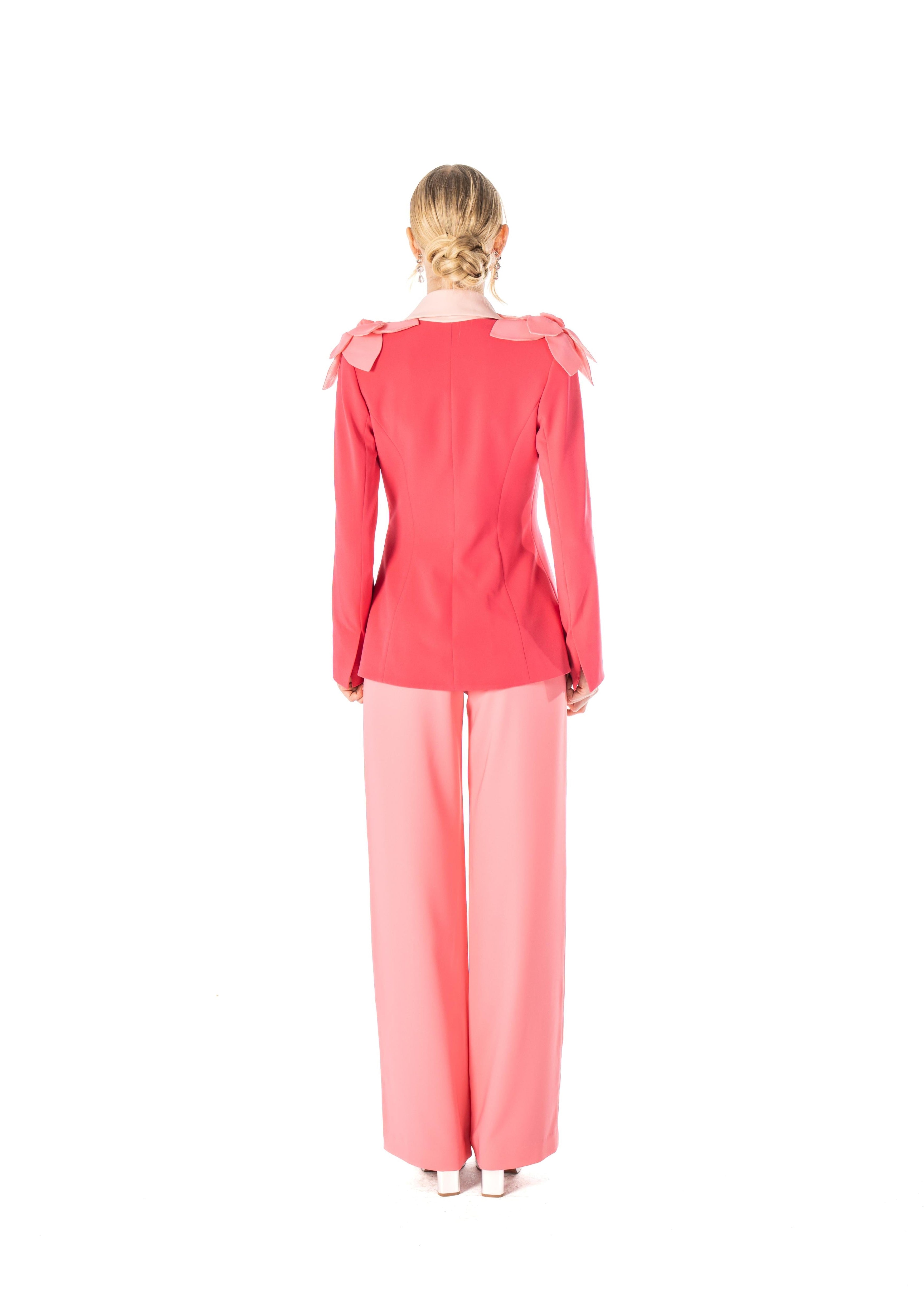Floral Tailored Fitted Crepe Jacket