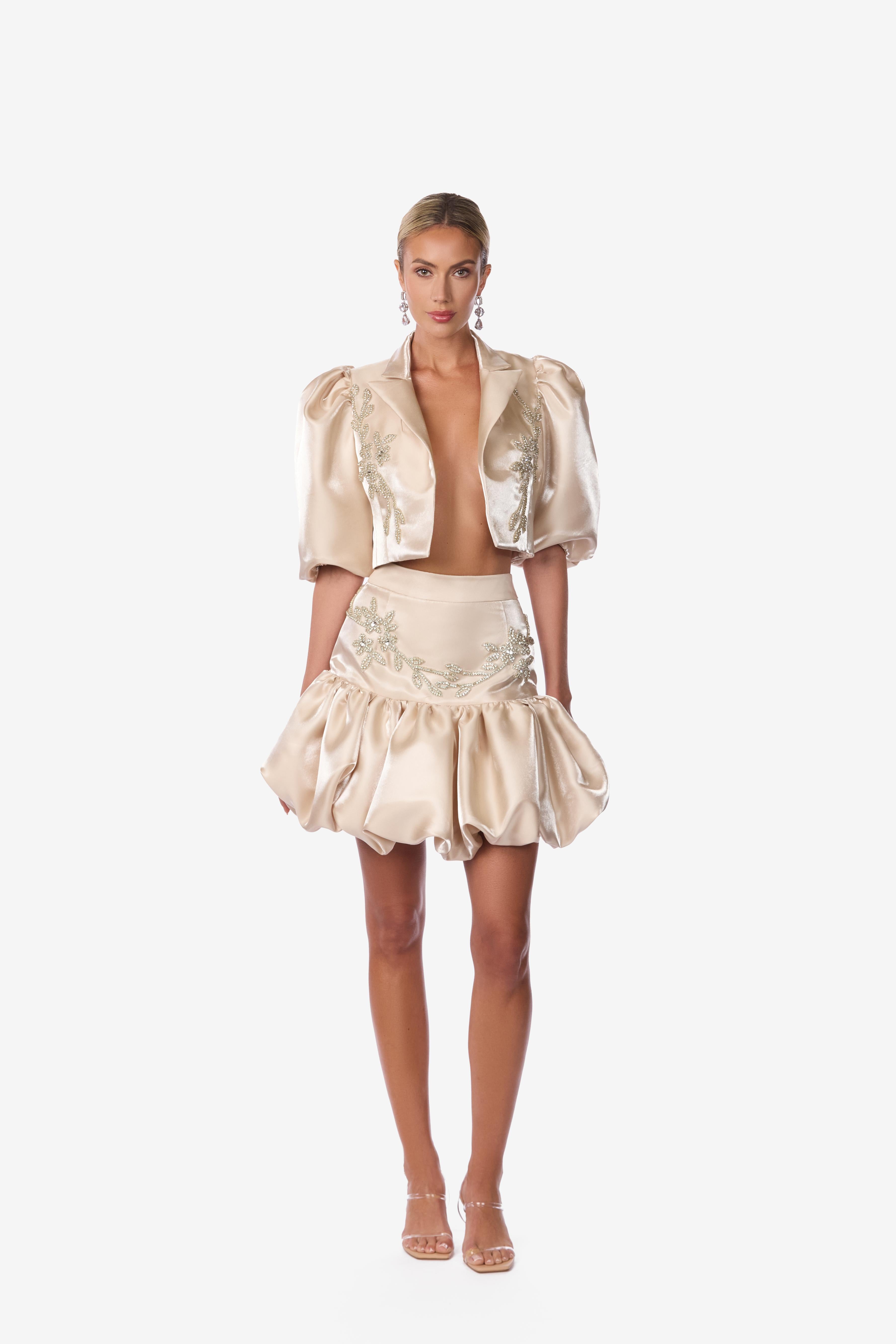 Embellished Mikado Bubble Skirt