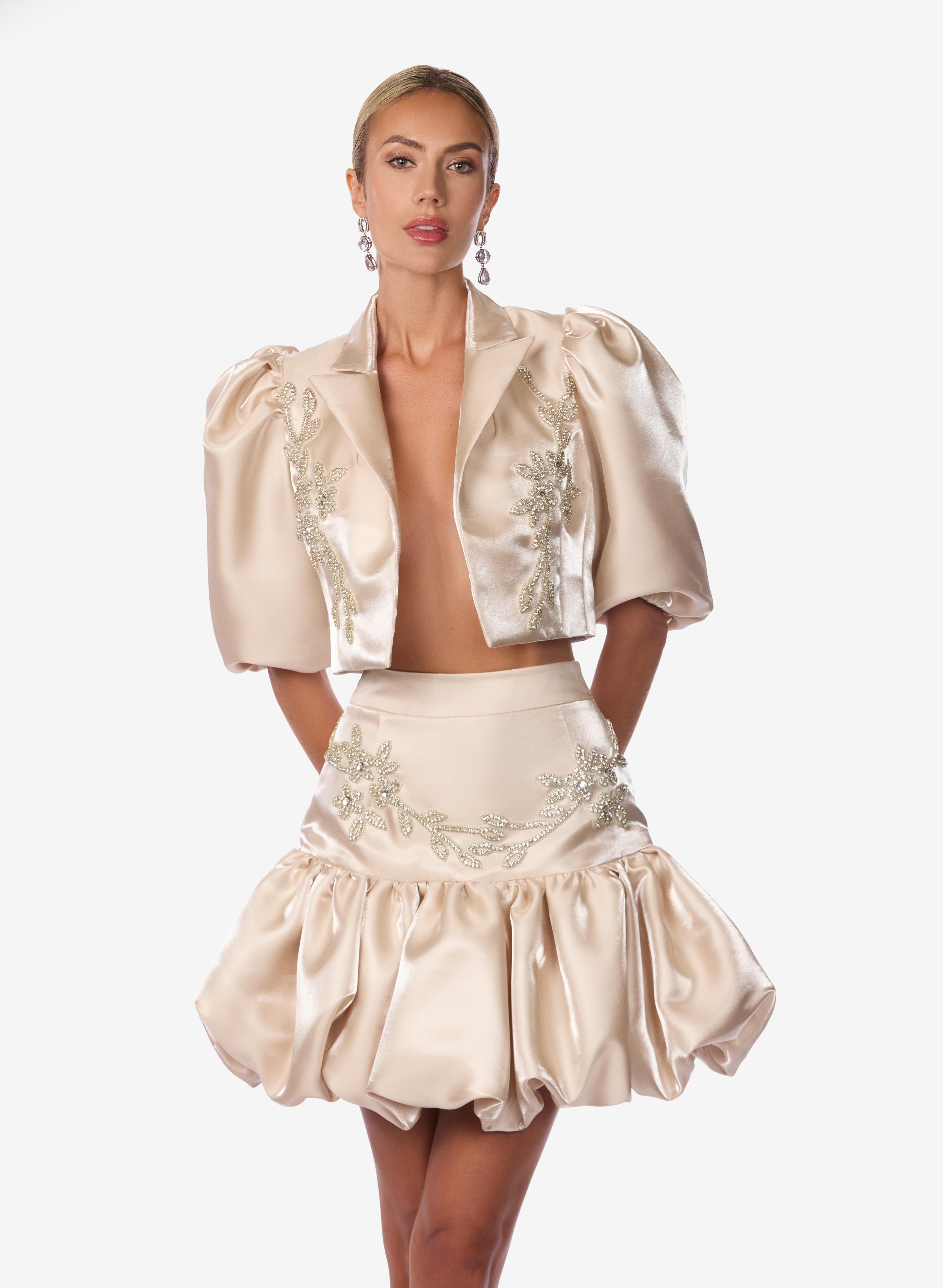 Embellished Mikado Bubble Skirt