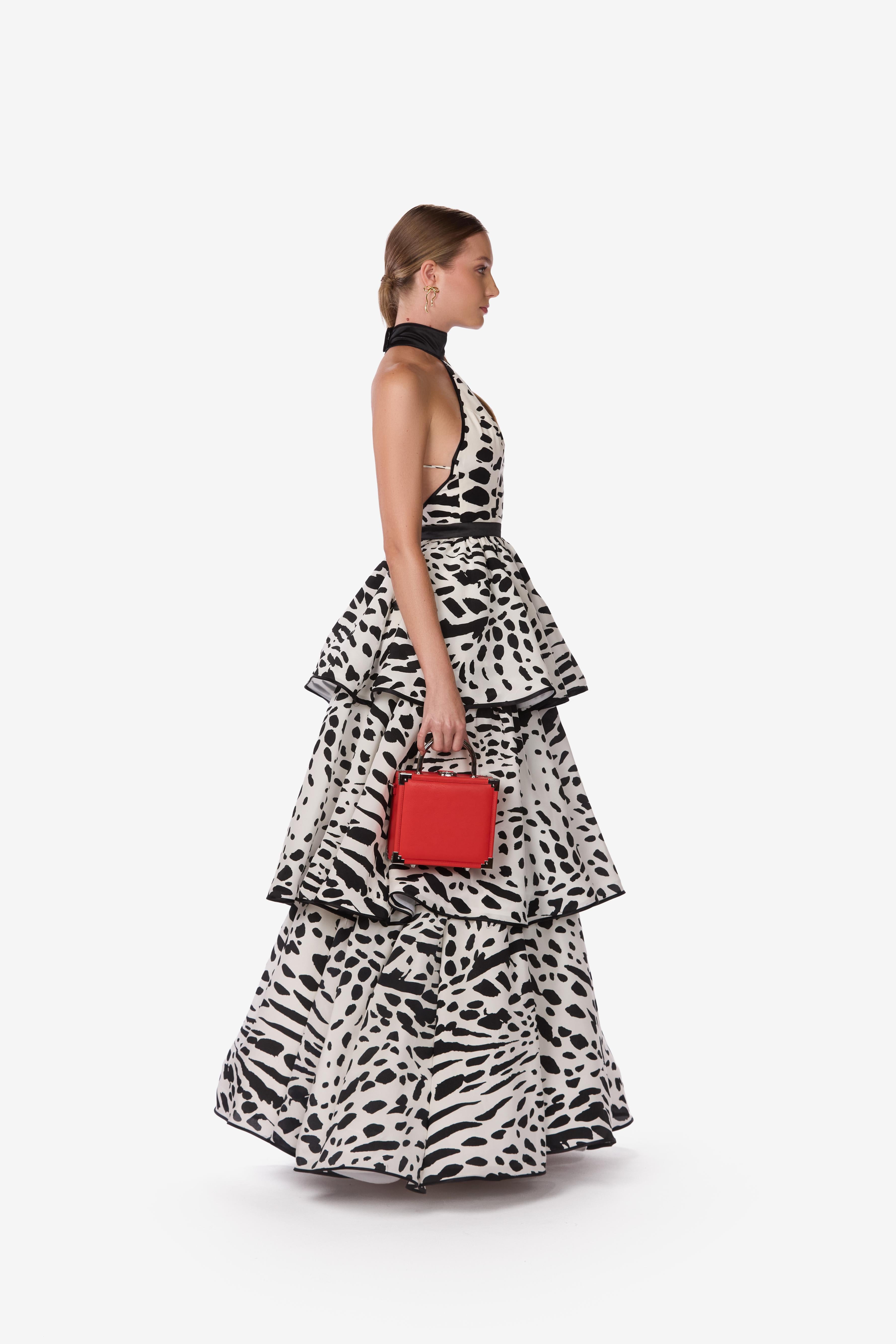 MILLY_PARK-Silk_Crepe_de _Chine_Zebra_Halter_Gown_side