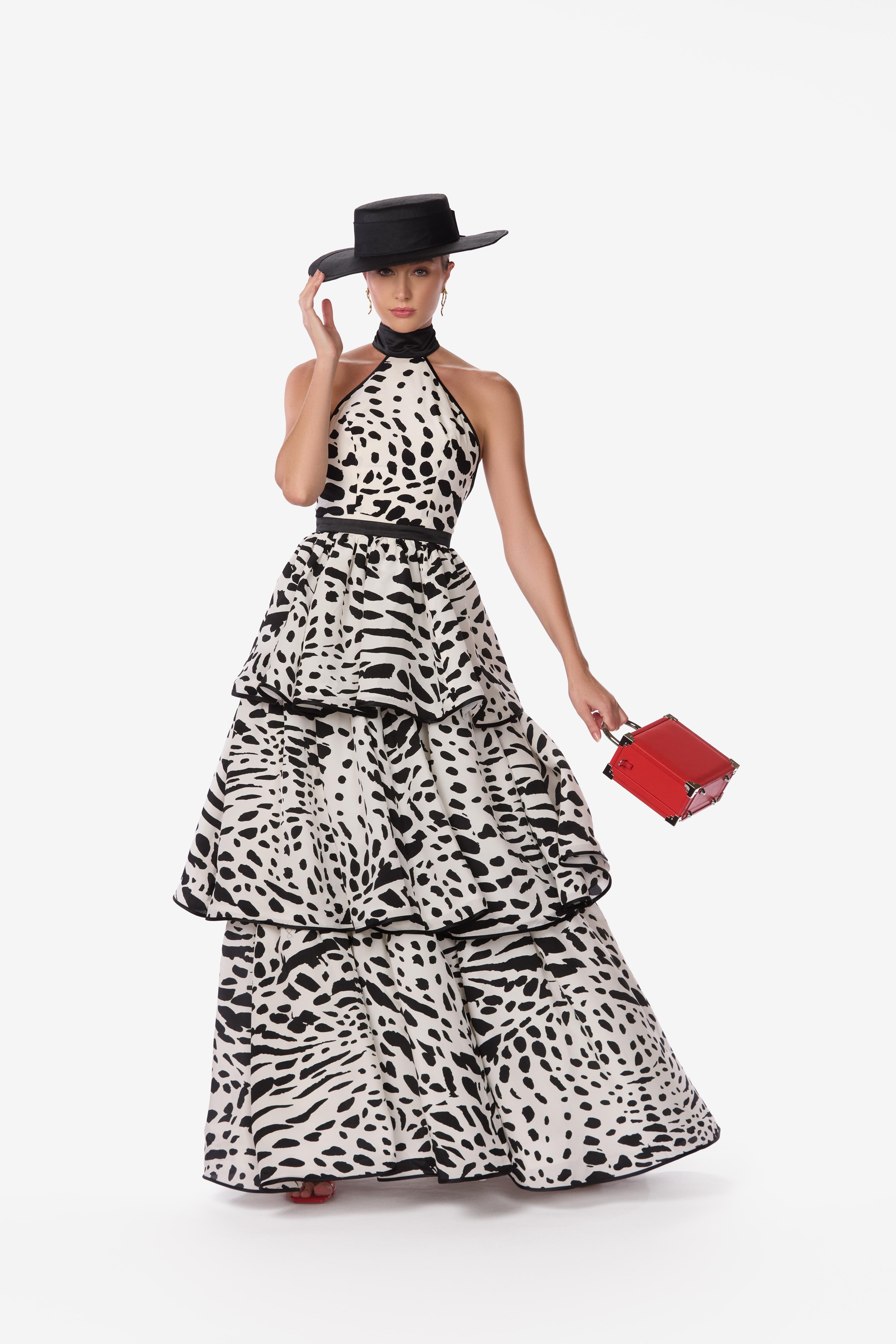 MILLY_PARK-Silk_Crepe_de _Chine_Zebra_Halter_Gown_front_pose2