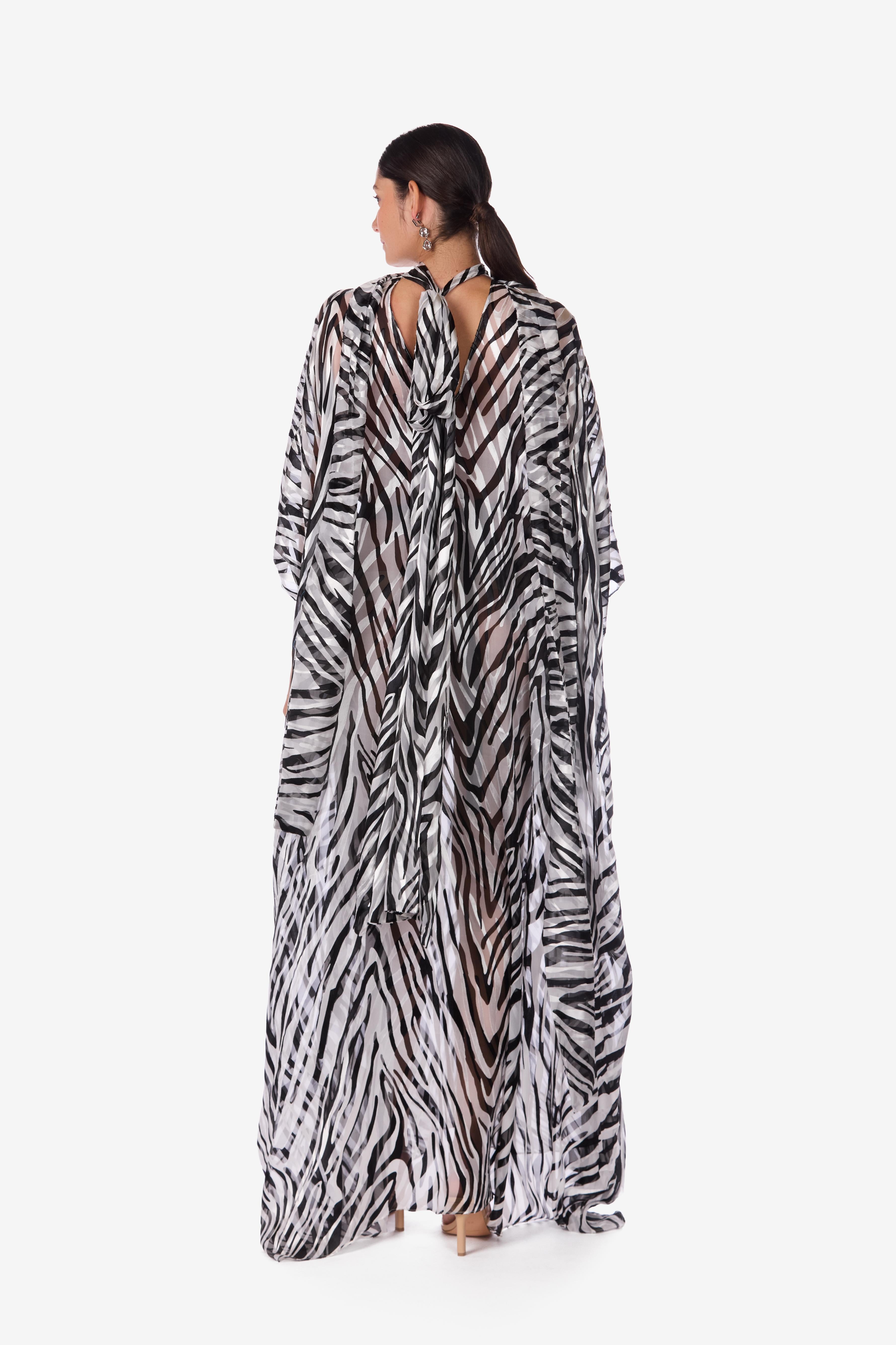 Zebra Chiffon Caftan