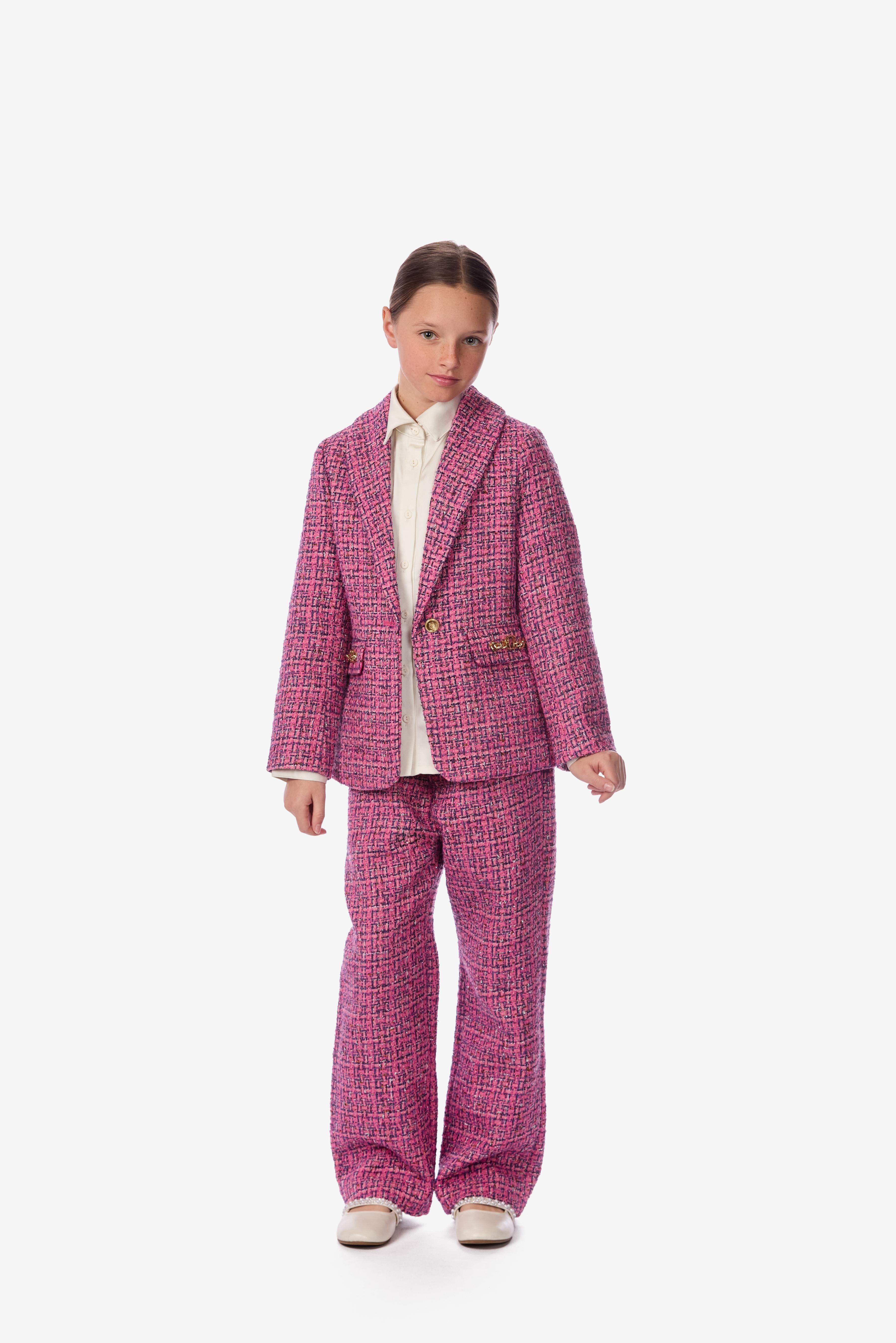 Sequin-Embroidered Bouclé Pants