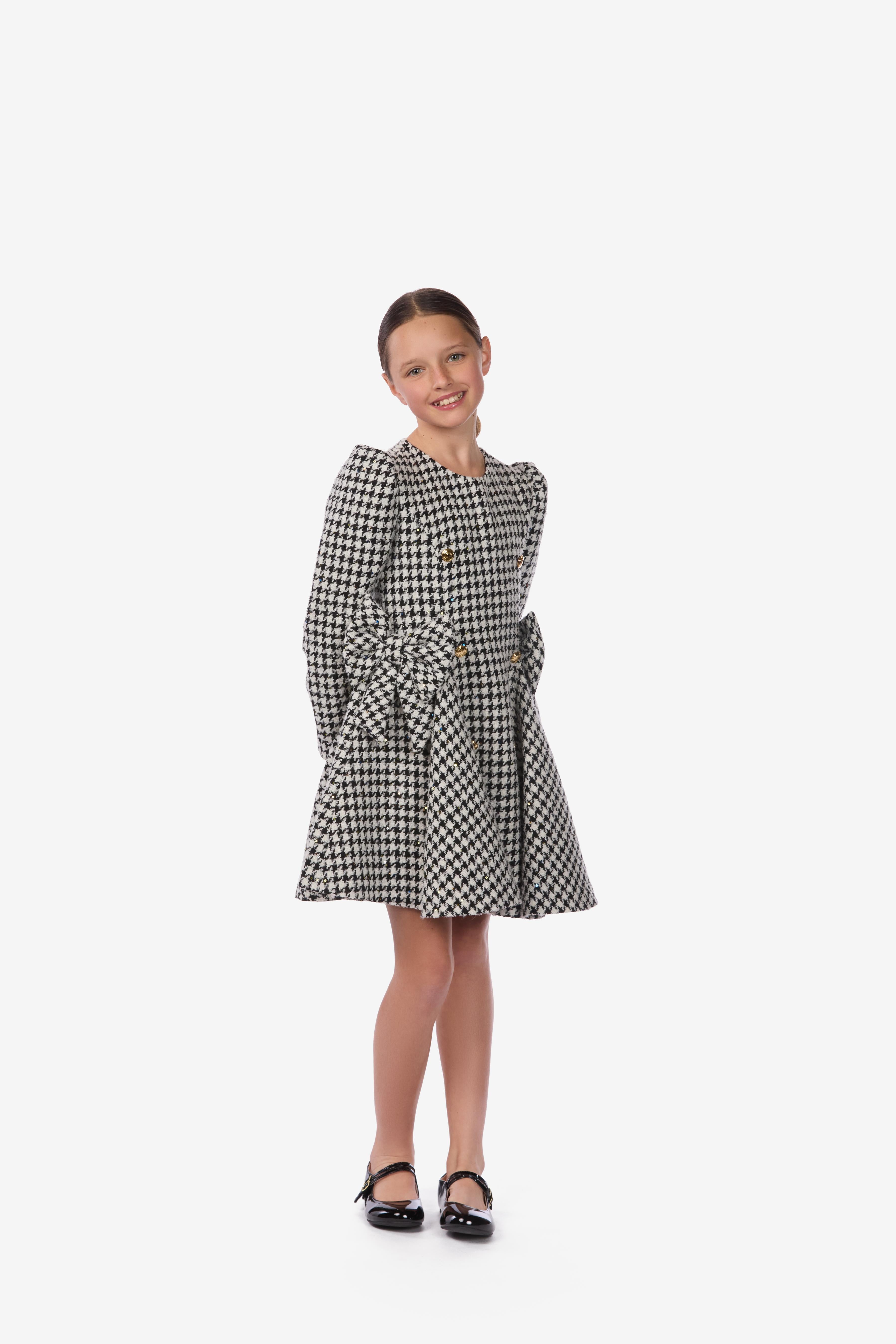 Houndstooth Bouclé Dress