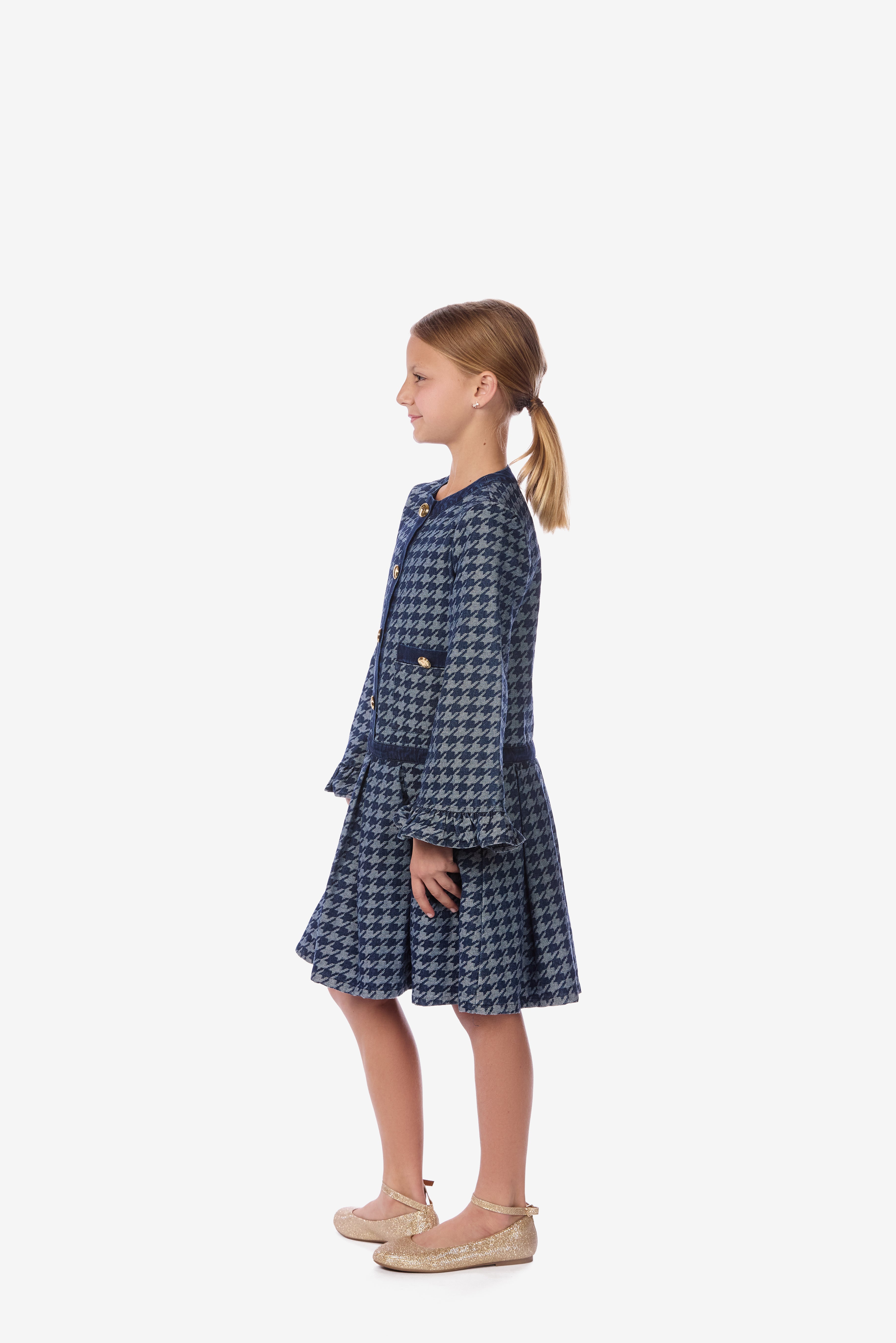 Denim Houndstooth Dress