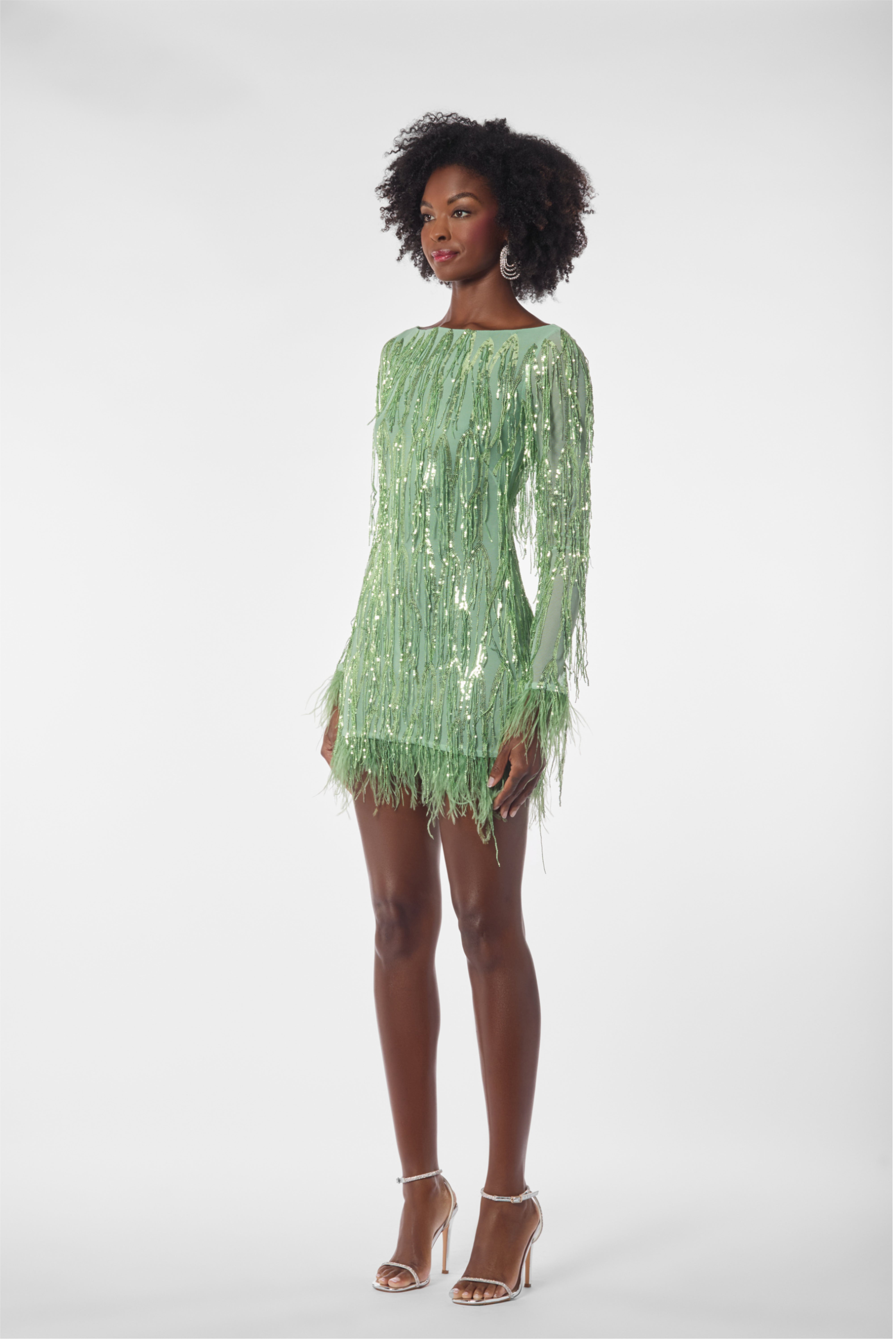 Fitted  Sequin Fringe Minidress