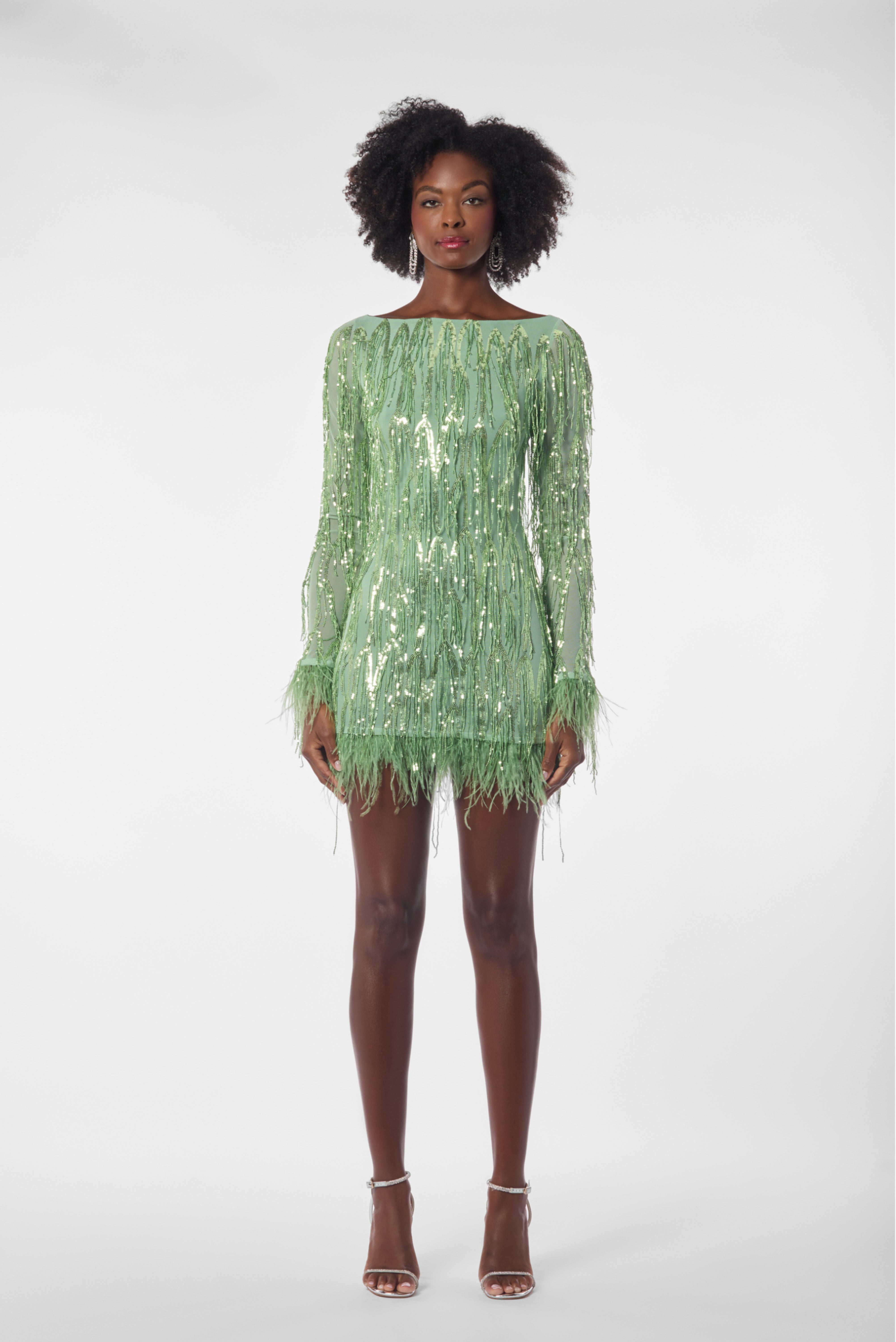 Fitted Sequin Fringe Mini dress 2 / Lilac Fitted Sequin Fringe Mini dress 2 / Lilac