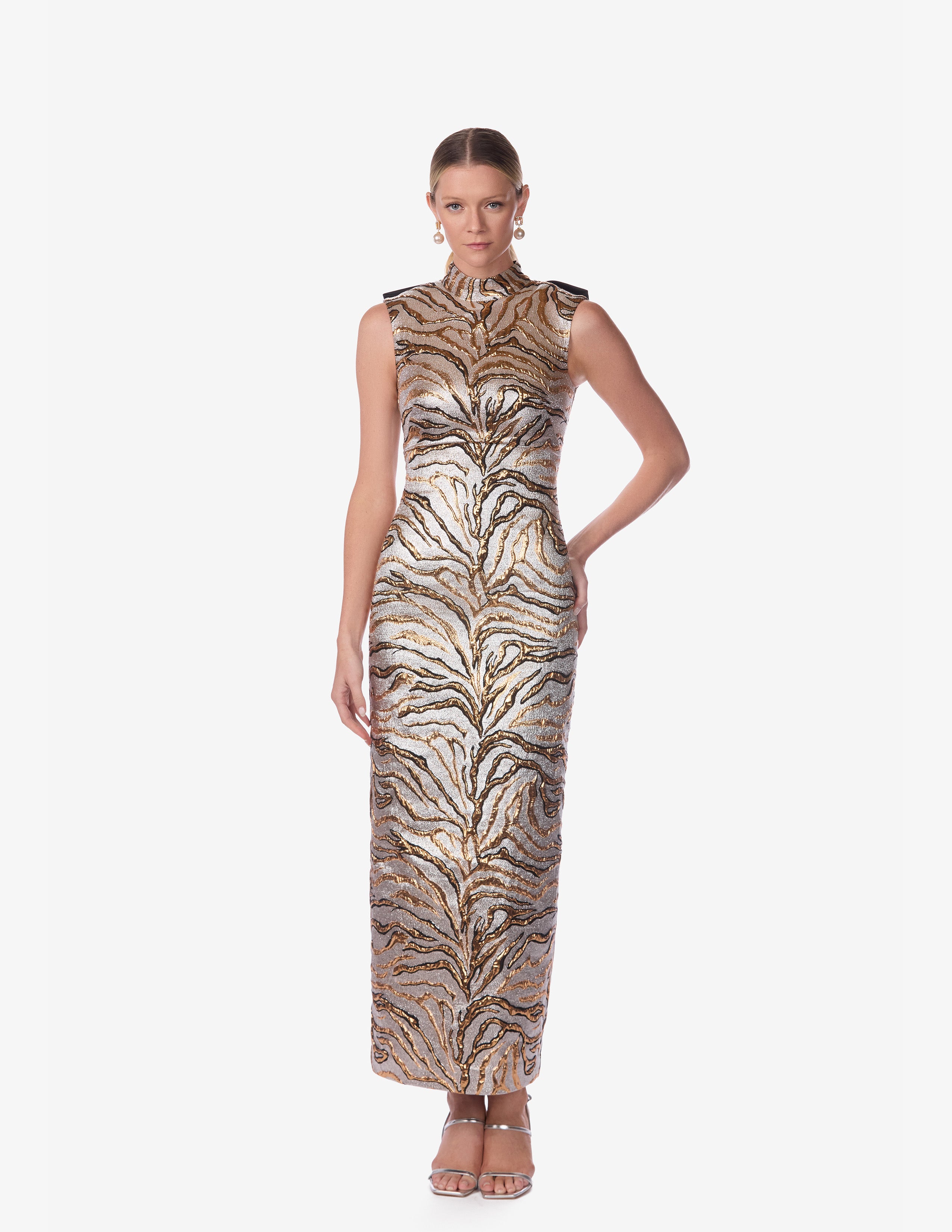 Tailored Metallic Zebra Dress
